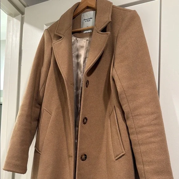 Mango Tan Trench Coat Wool Blend Mid-Length - Picture 1 of 4